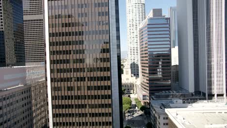 High-rise-glass-office-building-downtown-Los-Angeles.-4K