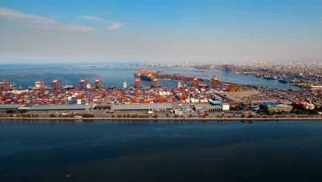 Cargo-industrial-port-aerial-view.-Manila,-Philippines