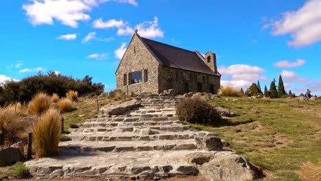 Kirche-des-guten-Hirten,-Tekapo,-Neuseeland-Lake