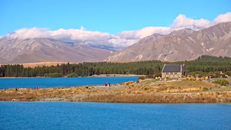 Kirche-des-guten-Hirten,-Tekapo,-Neuseeland-Lake