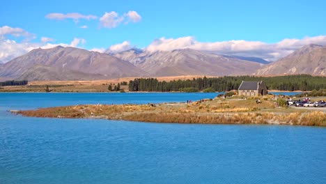 Kirche-des-guten-Hirten,-Tekapo,-Neuseeland-Lake