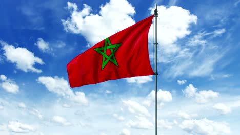 Morocco-flag-animation,-alpha-channel