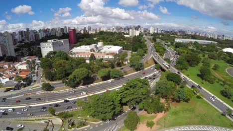 Aerial-View-of-Ibirapuera,-Sao-Paulo,-Brazil