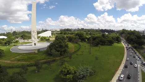 Vista-aérea-de-Ibirapuera,-Sao-Paulo,-Brasil