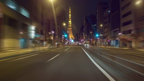 Video-läuft-Japan-National-Highway-1-in-Richtung-Tokyo-Tower