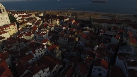 Aerial-View-of-Alfama,-Lisbon,-Portugal