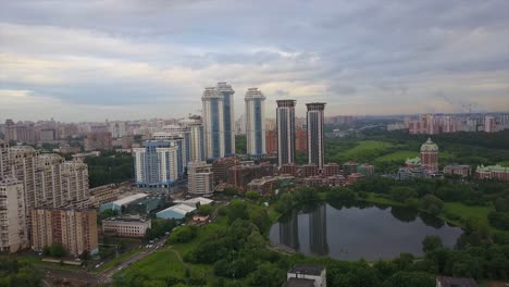 russia-twilight-moscow-cityscape-famous-luxury-living-block-aerial-panorama-4k