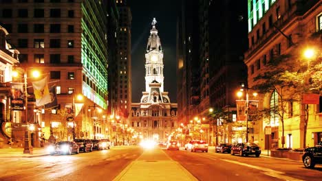 4K-noche-timelaspe-de-calles-de-Philadelphia