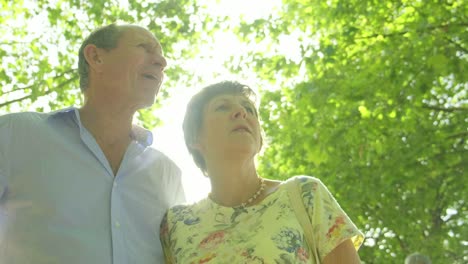 Active-senior-caucasian-tourist-couple-backlit-by-the-sun