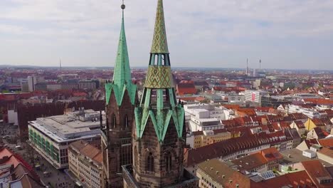 Aerial-church-with-Nuremberg-City-in-background