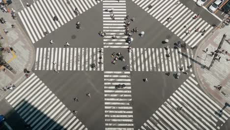 TimeLapse---paisaje-de-intersección-revuelto-en-Tokio-Sekiyabashi-en-Japón