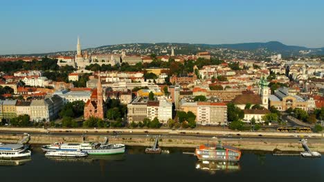 Budapest-Hungary-Buda-bank-Danube-aerial