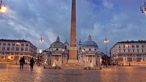 Lapso-de-tiempo---Piazza-Del-Popolo.-Roma,-Italia