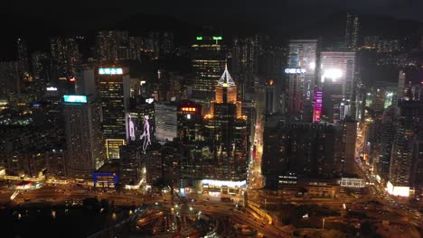 4K-Aerial-view-footage-of-Hong-Kong-City-after-Sunset