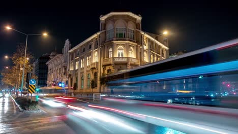 Izmir-noche-vista-timelapse,-Time-lapse-de-vehículos-en-exposición-prolongada