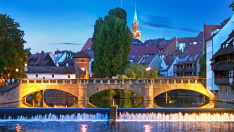 Vista-de-noche-de-Nurnberg,-Alemania