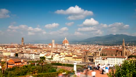 Cityscape-of-Florence-as-seen-from-Piazzale-Michelangelo.-Time-Lapse,-UHD-Video