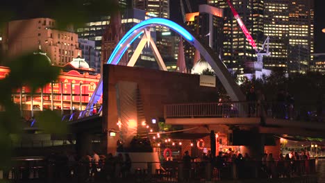 Melbourne,-Victoria-/-Australia---October-24th-2018:-Evan-Walker-bridge-and-waterfront-bars.-Close-shot