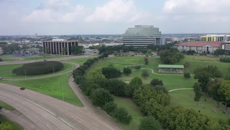 Aerial-of-Downtown-Houston,-Texas