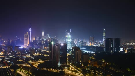 Zeitraffer-der-Nachtszene-auf-Skyline-von-Kuala-Lumpur.