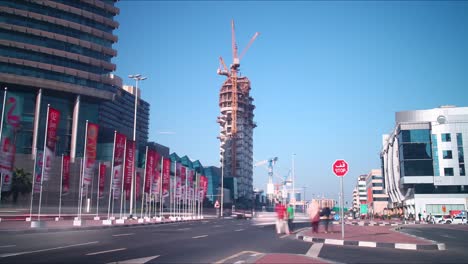 Tag-Straße-Zeitraffer-von-dubai-Stadt