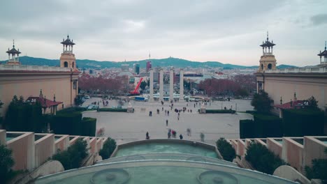 barcelona-royal-national-palace-view-on-plaza-de-espana-4k-time-lapse