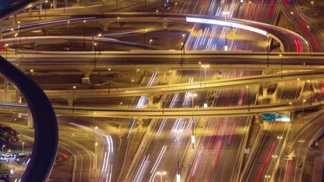night-dubai-traffic-street-road-junction-roof-top-panorama-4k-time-lapse-united-arab-emirates
