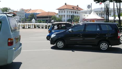 Blick-auf-Verkehr-in-Jakarta,-Indonesien.