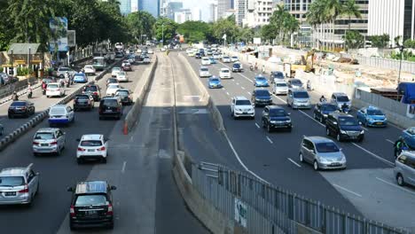 View-of-traffic-in-Jakarta,-Indonesia