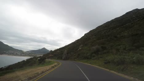 Driving-on-the-Chapman's-Peak-Drive,-Cape-Town,-South-Africa