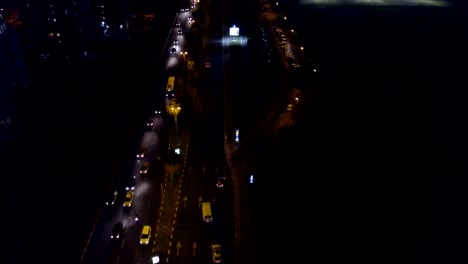 Tel-Aviv,-Israel,-Aerial-View-of-one-of-the-city's-busy-roads