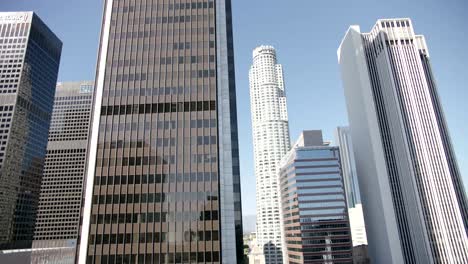 High-rise-glass-office-building-downtown-Los-Angeles.-4K