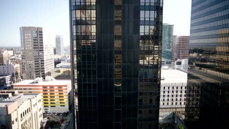 High-rise-glass-office-building-downtown-Los-Angeles.-4K