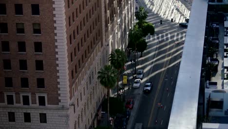 High-rise-glass-office-building-downtown-Los-Angeles.-4K