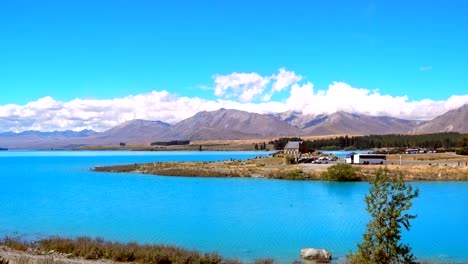 Kirche-des-guten-Hirten,-Tekapo,-Neuseeland-Lake