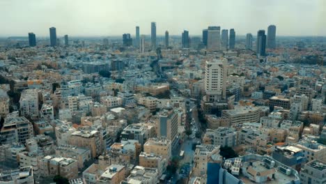 Bird-eye-view-cityscape-of-Tel-Aviv,-Israel