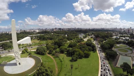 Vista-aérea-de-Ibirapuera,-Sao-Paulo,-Brasil