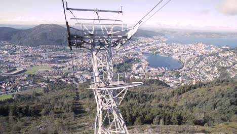 Góndola-de-4K-en-Ulriken-pico-en-Bergen-Noruega