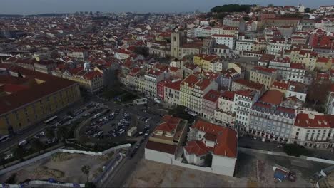 Aerial-View-of-Alfama,-Lisbon,-Portugal