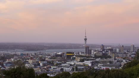 Auckland-City-Sonnenuntergang-Zeitraffer