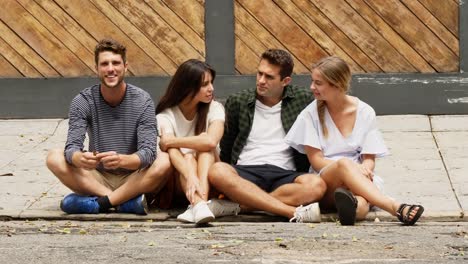 Friends-chatting-in-street