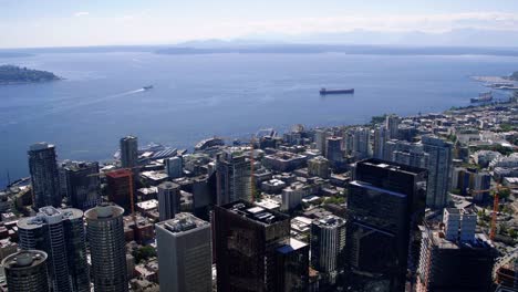 Stadt-am-Wasser-Antenne-von-Elliot-Bay-im-Puget-Sound