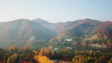 Luftbild-Herbst-Nami-Insel,-Seoul,-Südkorea