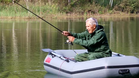 Retired-fisherman-fishing-on-the-lake