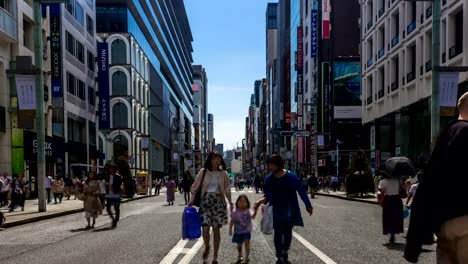 TOKYO,JAPAN-Pedestrians-walking-and-shopping-at-Ginza-district.