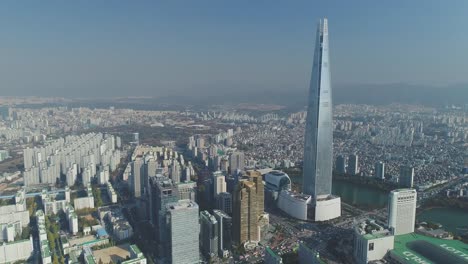 Aerial-of-Seoul,-South-Korea