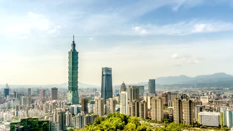 Stadtbild-Timelapse,-Taipei,-Taiwan.Camera-vergrößern.