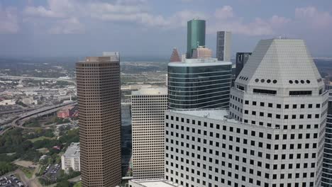 Aerial-of-Downtown-Houston,-Texas