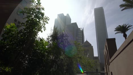 moving-shot-of-downtown-Los-Angeles-city-high-rise-buildings-seen-from-the-arch