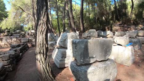 Ancient-city-Phaselis-in-Antalya-province,-Turkey.